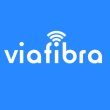 logo viafibra fundo azul